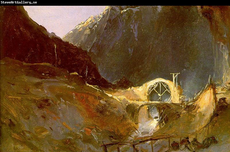 Charles Blechen The Building of the Devil's Bridge